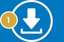 Icon of an arrow facing down with the number 1