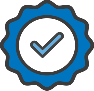 Illustration of a gear with a checkmark inside