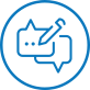 Icon of two overlapping speech bubbles