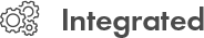Three gears and text that states: Integrated