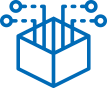 Icon of an open box with data lines coming out of it